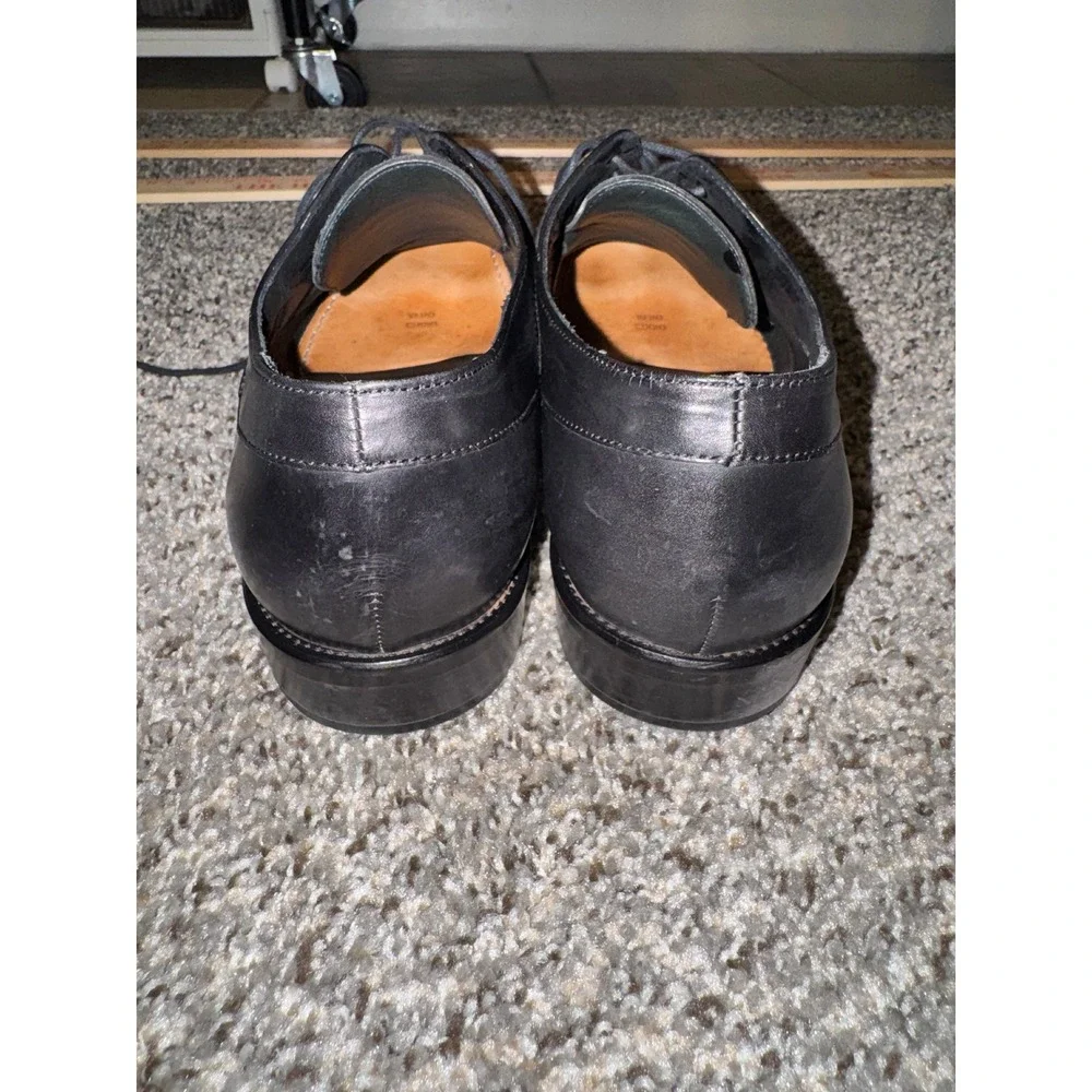 John Varvatos‎ Sz 12 Mens Black Leather Cap Oxford Dress Shoes Made in Italy